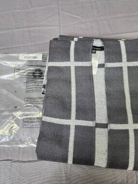 Colleen Lopez Plus 2X Gray Windowpane Plaid Open Front Poncho Wrap Sweater